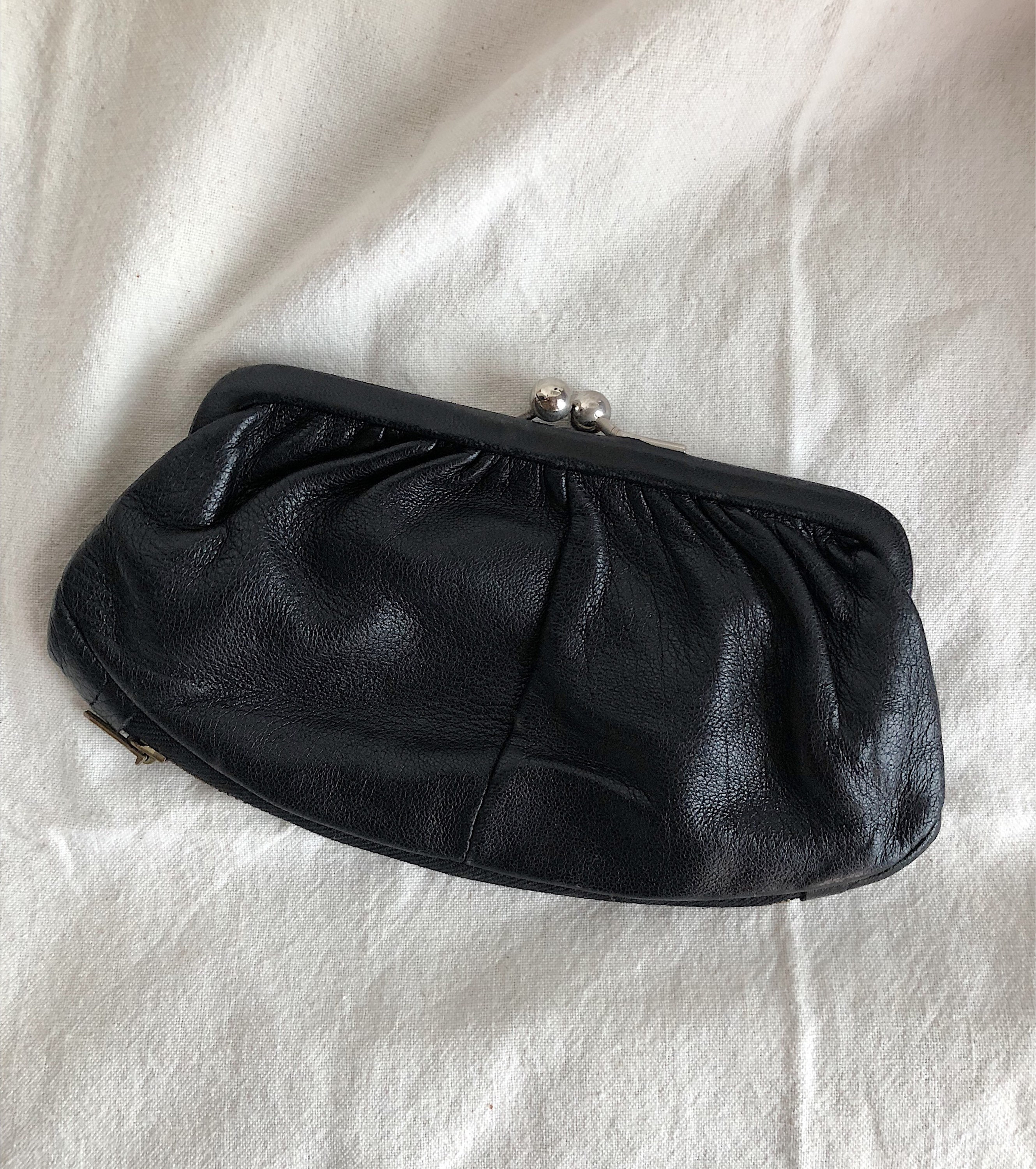 black leather clutch wallet