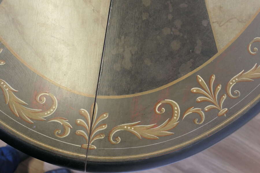 Simulated Marble Oval Table Painted By Graham Carr photo furniture