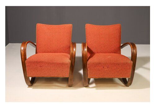 Art Deco Streamline Armchairs H269 By Jindřich Halabala, 1930s, Set Of 2