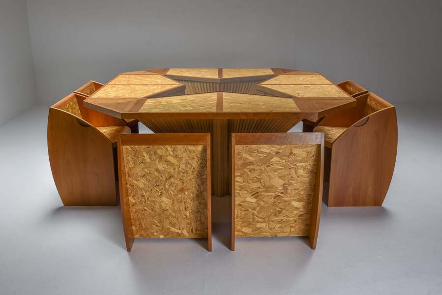 Italian Design Dining Room Set, Hollywood Regency, Vivai Del Sud Inspired, 1950s photo furniture