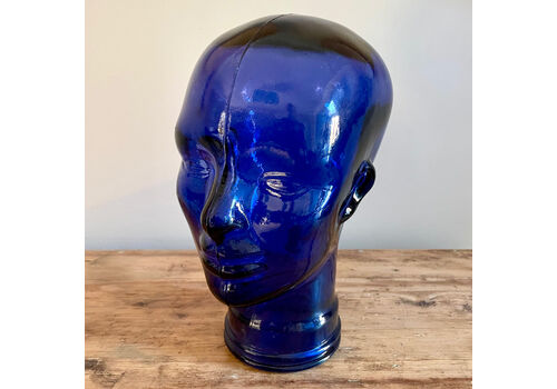 Vintage Blue Glass Mannequin Head