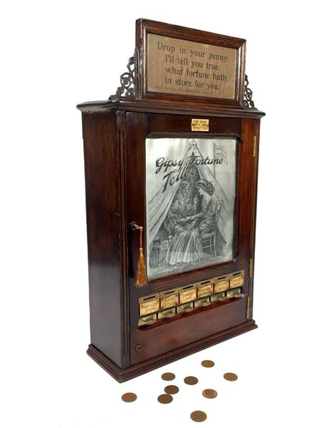 Antique Gypsy Fortune Teller Arcade Penny Machine Argyle Automatic Co C ...