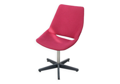 Pink Shell Swivel Chair By Niko Kralj For Stol Kamnik, 1970s