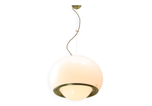 Rare White And Gold Bud Lamp By Luigi Massoni For Guzzini, 1960