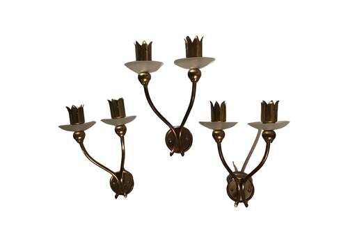 Angelo Lelii Arredoluce N 3 Appliqués Brass Glass 1950 Italy