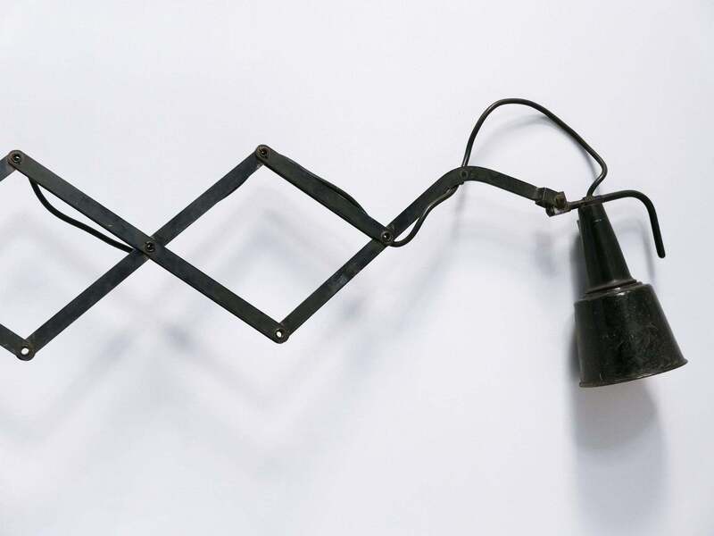 Rare & Huge Adjustable Bauhaus Scissor Wall Lamp By Wilhelm Bäder Germany 1930s photo for sale