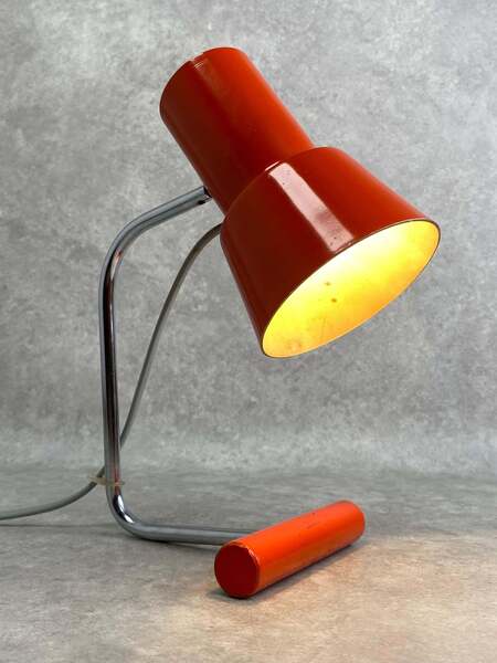 Red Desk Lamp Model 85133 By Josef Hurka photo furniture