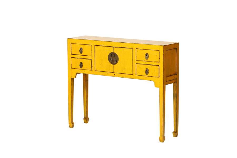 Yellow Chinese Console Table Vinterior