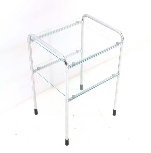 Art Deco Chrome Side Table Or Telephone Table Model 510 By W.H. Gispen photo furniture