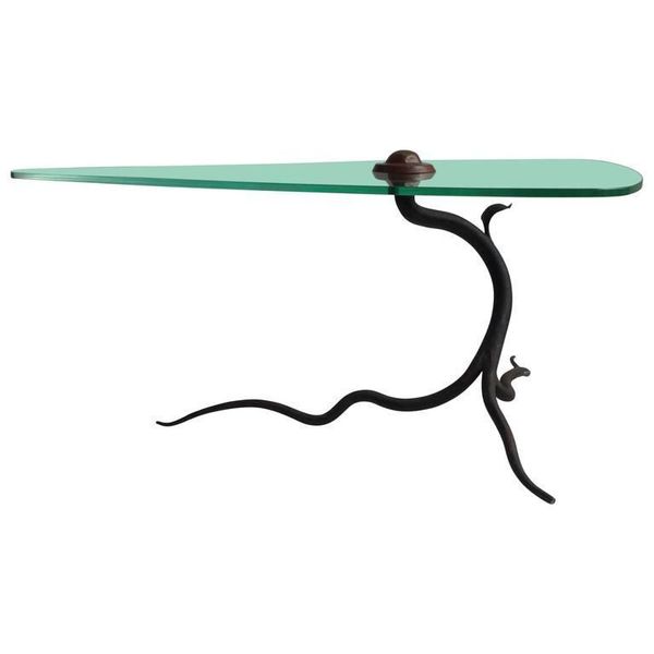 Vintage Wrought Iron And Glass Coffee Table