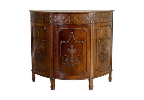 English Empire Style Oak Cabinet From The Late 19th Century
