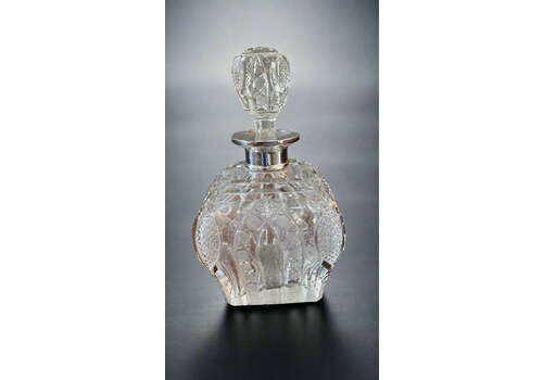 Crystal And Silver Topped Dressing Table Perfume Bottle Made In London 1867