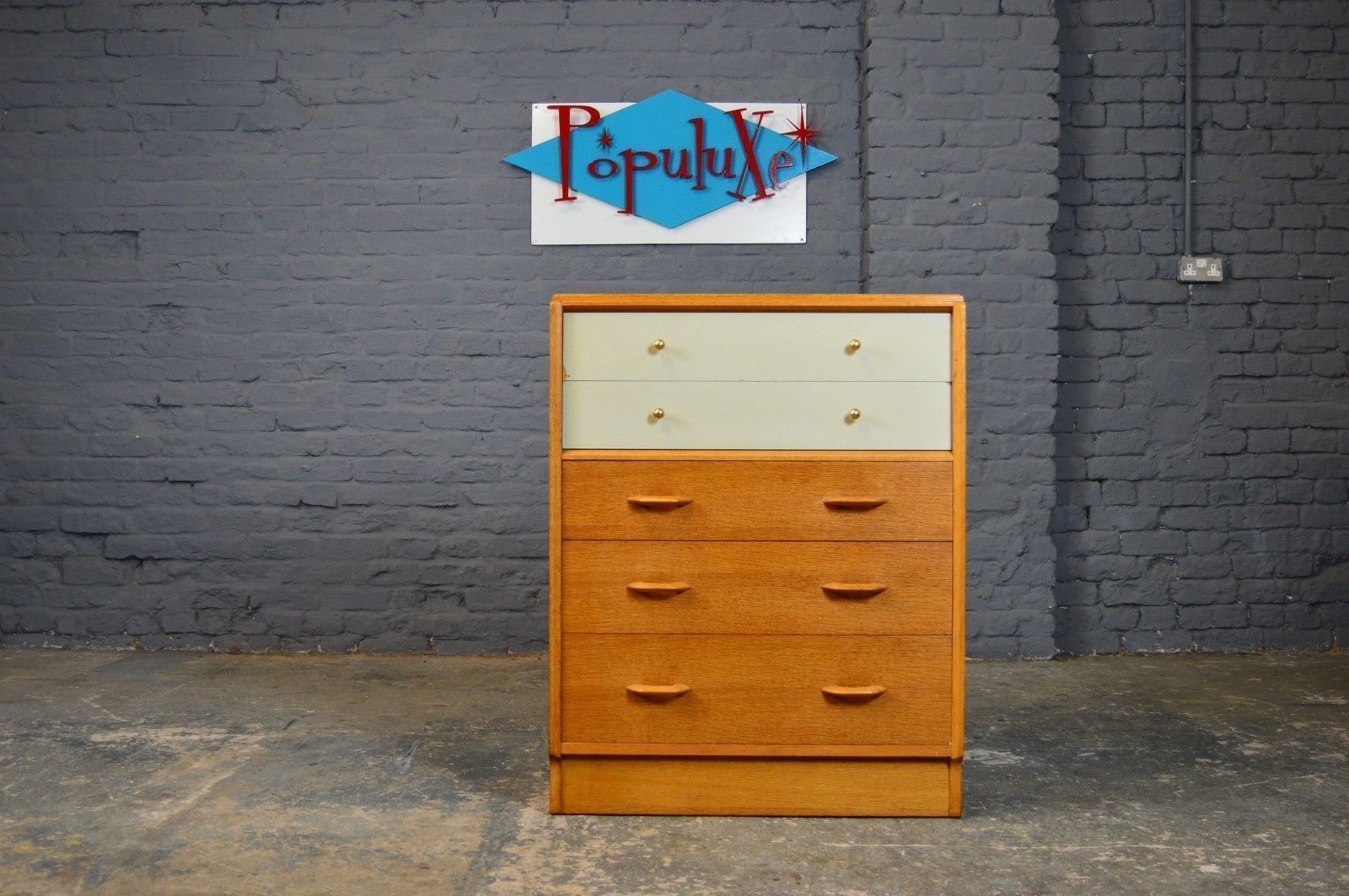 Vintage Retro Mid Century G Plan Chest Of Drawers Light Oak
