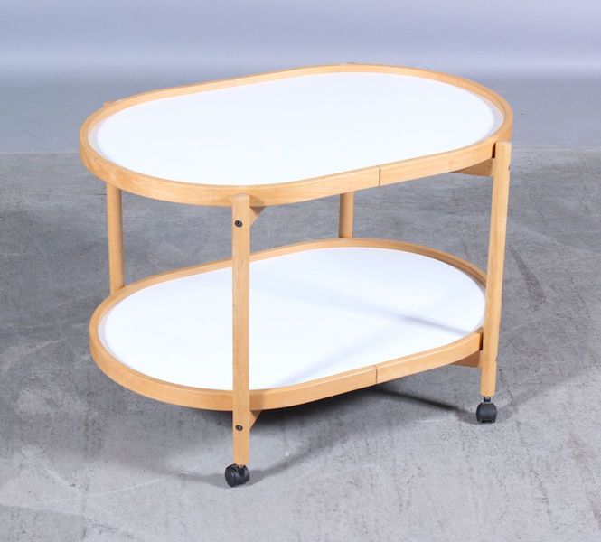 Danish Modernist Oval Beech Tray Trolley By Hans Bølling For Torben ørskov, 1970s photo furniture