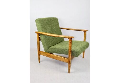 Gfm 142 Armchair, Designed By Edmund Homa From The 70s, Light Green Boucle   2 Pieces Available