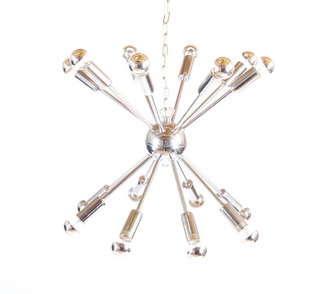 Large Austrian Chrom Plated Sputnik Chandelier photo furniture