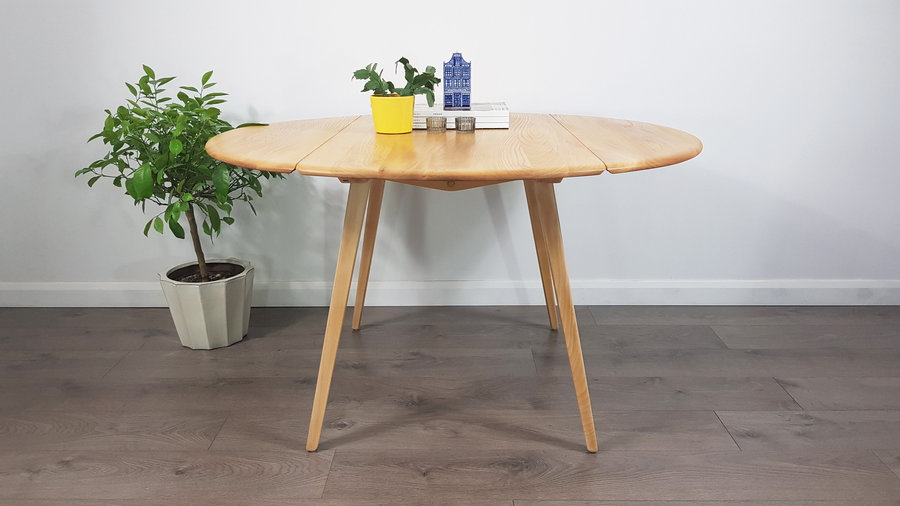 Mid Century Drop Leaf Round Dining Table By Lucian Ercolani For Mid Century Drop Leaf Round Dining Table By Lucian Ercolani For Ercol Refinished Delivery Uk