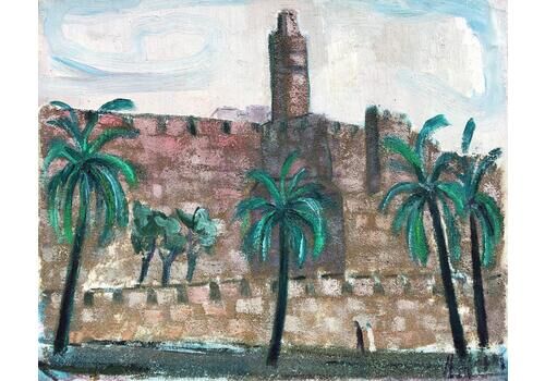Manuel Capdevila Massanajerusalem Wall Urban Landscape Original Oil On Canvas Painting1985