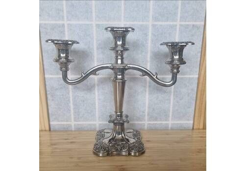 Sheffield Silver Candelabra | Vintage English Triple Arm Grapevine Design | Silver Plate Candleholder | Dining Table Centerpiece