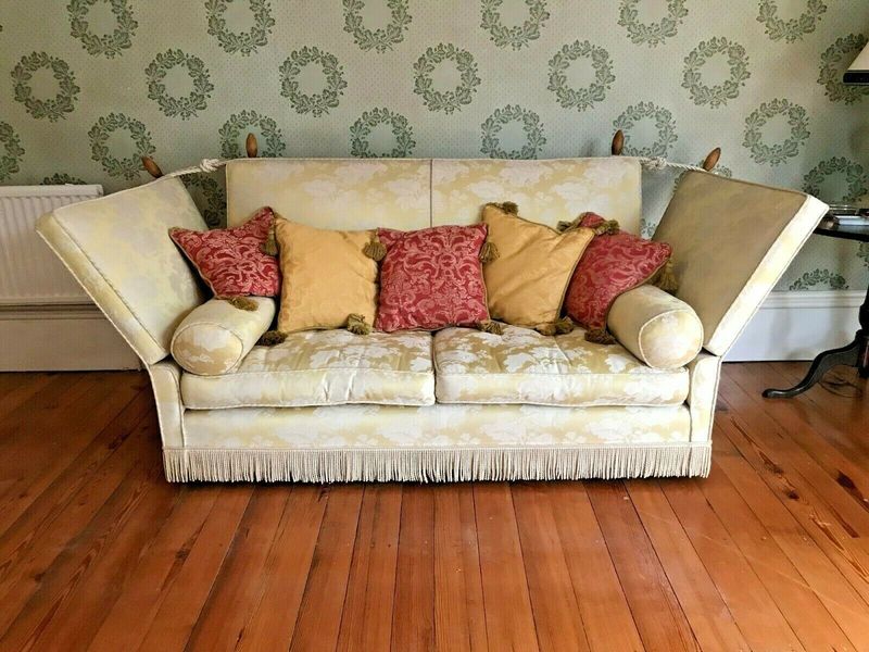 Large Vintage Knoll Sofa Antique Style Drop End Settee Day Bed Vgc Was 3915 New