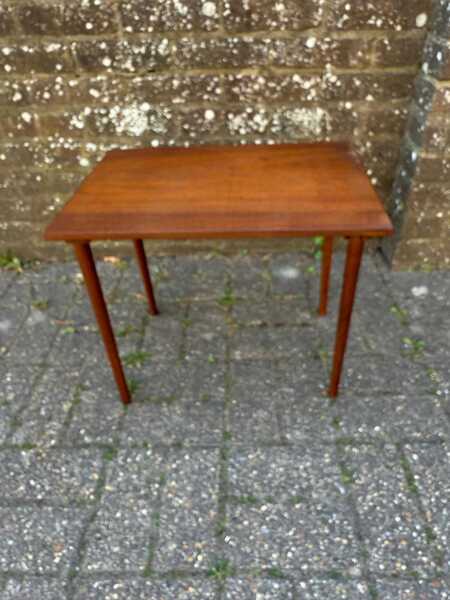 Retro 1970s Small Wooden Table Wide; Plant Table, Plant Stand, Side Table, Vintage Table 48cm X Height 41cm X Depth 34cm photo for sale
