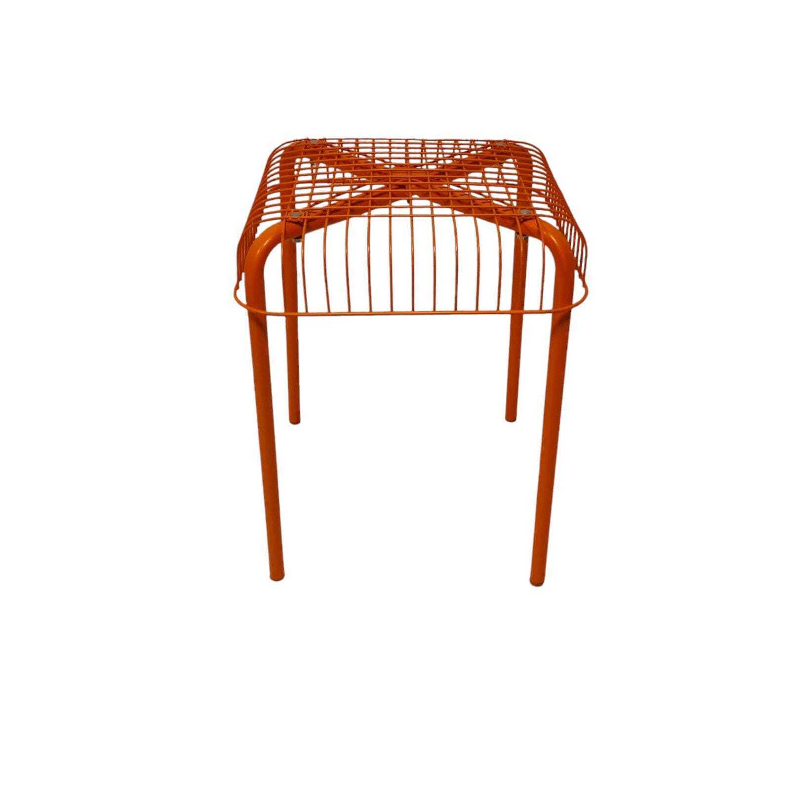 Vintage Vasteron Ikea Orange Wire Stool By Inma Bermúdez And