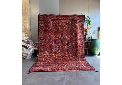 Vintage Beni Guild Moroccan Rug 210x340 Cm | Handwoven Tribal Wool Carpet | 1970s Bohemian Berber Rug |