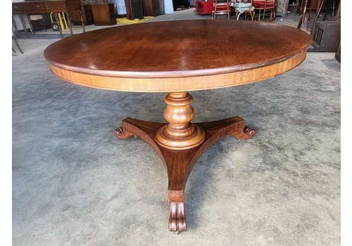 Antique Victorian Mahogany Round Tripod Pedestal Dining Table Seat 6