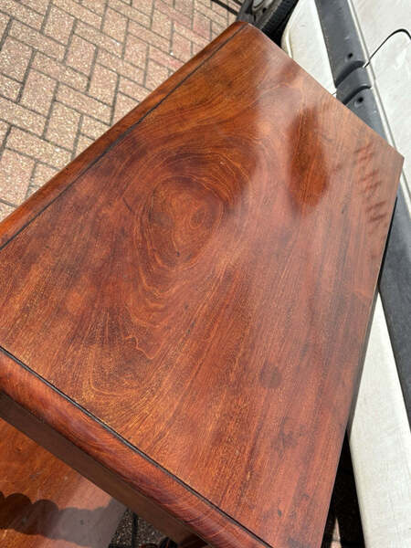 Victorian Mahogany Console Table, Hall Table. With 2 Drawers. photo for sale