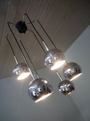 German Chrome Cascading Ceiling Lamp From Kaiser Idell / Kaiser Leuchten, 1970s photo furniture