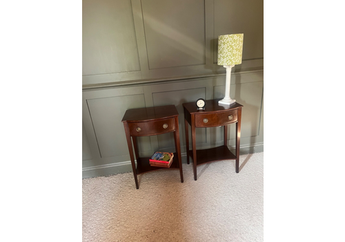Antique Bedside Tables W Drawer & Shelf