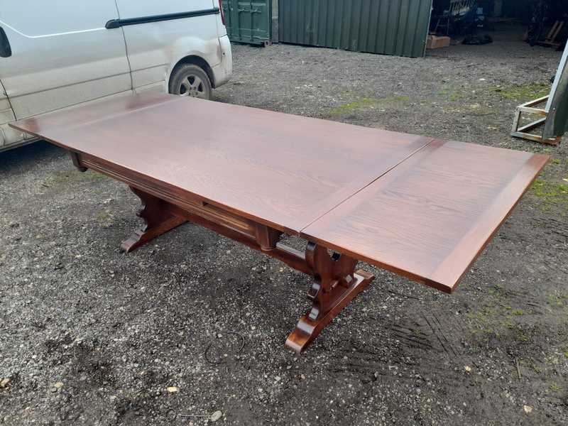 Massive Bevan Funnell Oak Extending  Refectory Table 9ft!! photo furniture