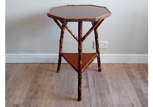 Original Victorian Tiger Bamboo Octagonal  Tripod Drinks /Wine/Lamp/Side Table