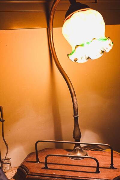 Antique French Clichy Table Illumination: Elegant Retro Workspace Lighting For Home Or Office photo furniture