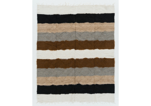 6x7.4 Ft Soft Mohair Wool Kilim Rug, Floor Covering, Bed Cover, Sofa Throw