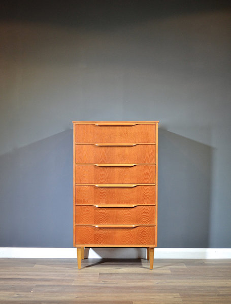 Vintage Midcentury Austinsuite Chest Of Drawers Tallboy In Teak
