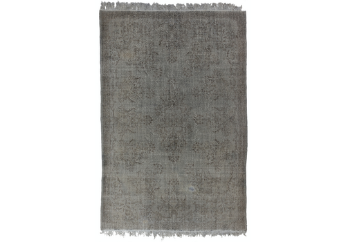 7.6x11.4 Ft Large Vintage Turkish Rug Redyed In Gray For Contemporary Interiors