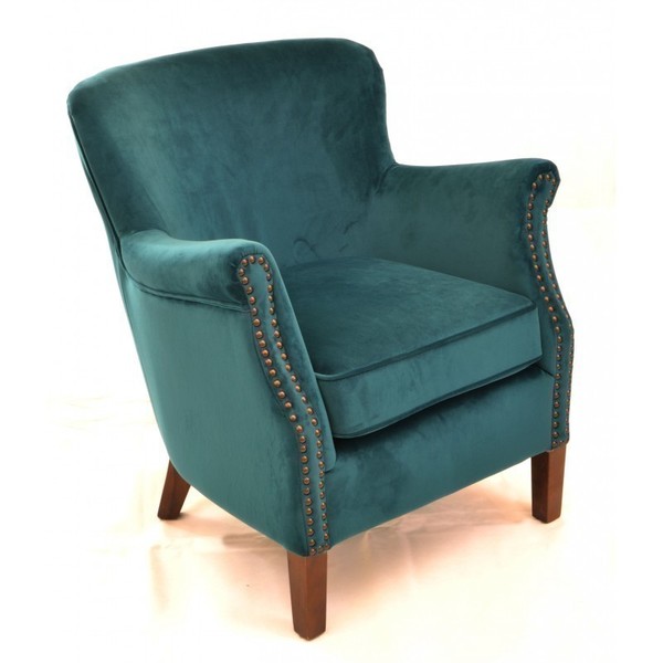 Free Vintage Styled Teal Blue Turquoise Armchair Antique Style Living Room Seating Office Chair
