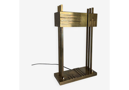 Brass Bauhaus Art Deco Lamp Marcel Breuer Style, Paris Exposition 1925