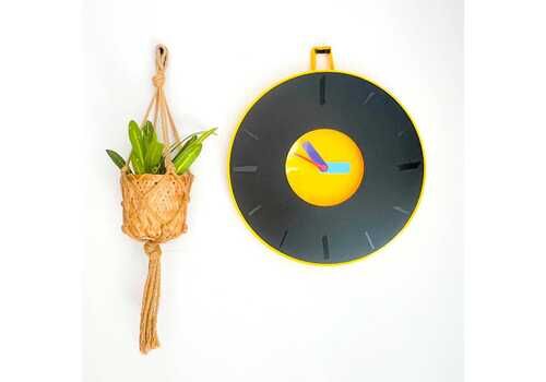 Vintage Ikea Pladdra Clock – Design By Chenyi Ke – Mint Condition – Yellow, Black – 90s – Memphis Style – Popart