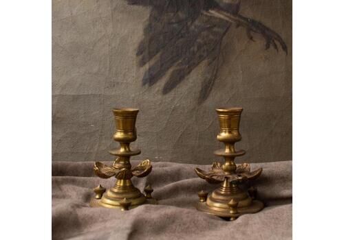 Art Deco Brass Candlestick Holders
