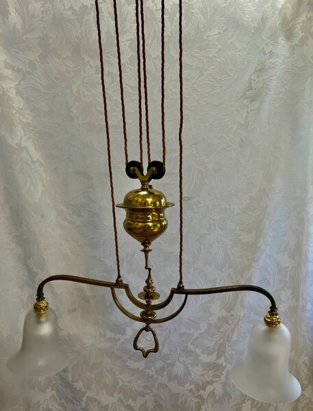 Antique Rewired & Pat Tested Rise & Fall Ceiling Light photo furniture