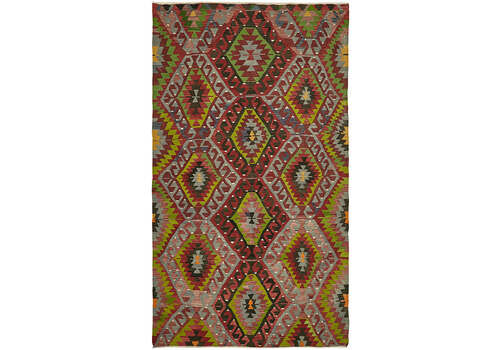 Handmade Multicolor Oriental Kilim Rug 189 Cm X 312 Cm