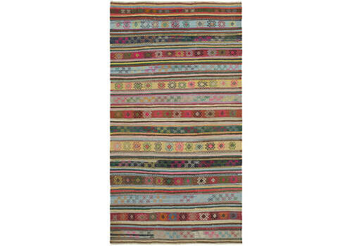 Handmade Multicolor Oriental Kilim Rug 164 Cm X 292 Cm