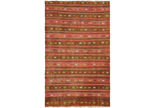 Handmade Multicolor Oriental Kilim Rug 203 Cm X 328 Cm