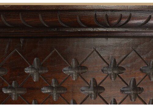 Large Portugees Neo Gothic Wall Panel In Carved Oak, 1850s