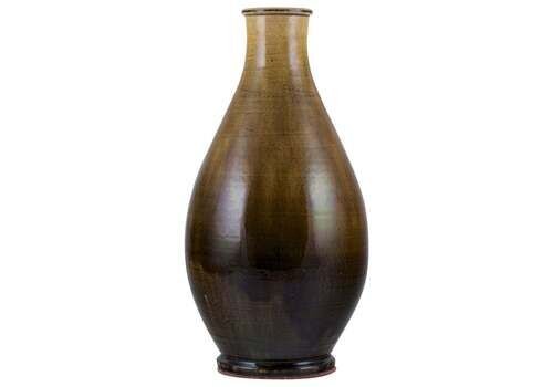 Svend Hammershøi For Kähler. Ceramic Floor Vase In Uranium Yellow Glaze.