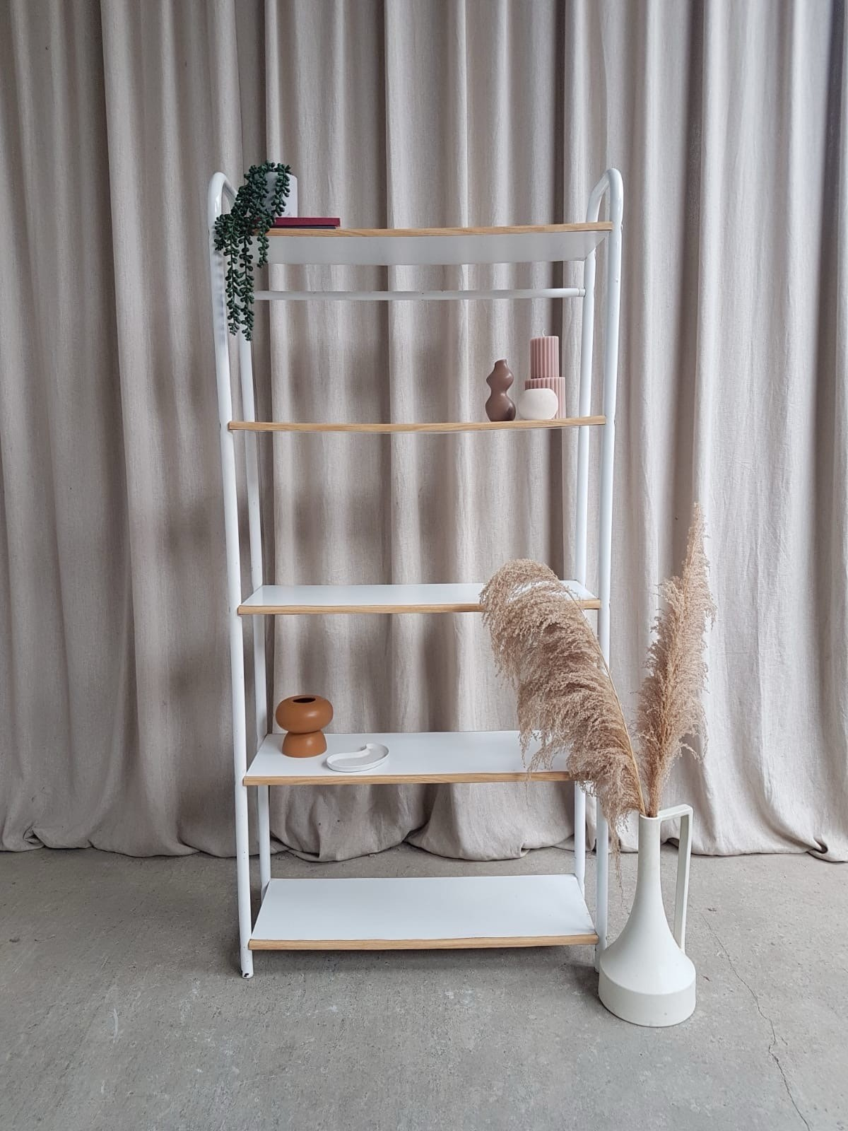 Vtg Late Mid Century 80s Post Modern Bookcase Shelving Wall Unit