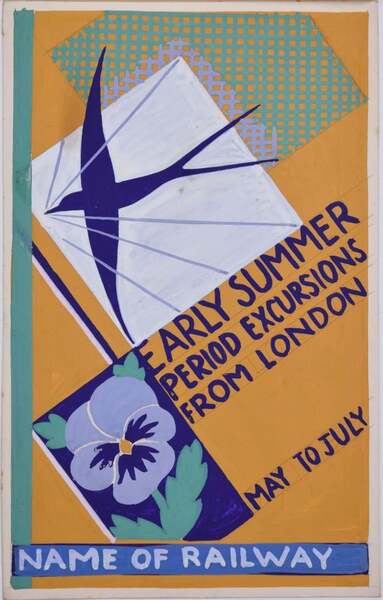 Early Summer Period Excursions From London, 1930s Railway Poster Design ...