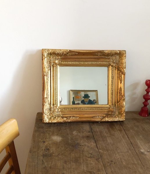 Antique French Gold Gilded Mirror Roccoco Style Vintage Classic Decor 19th Century